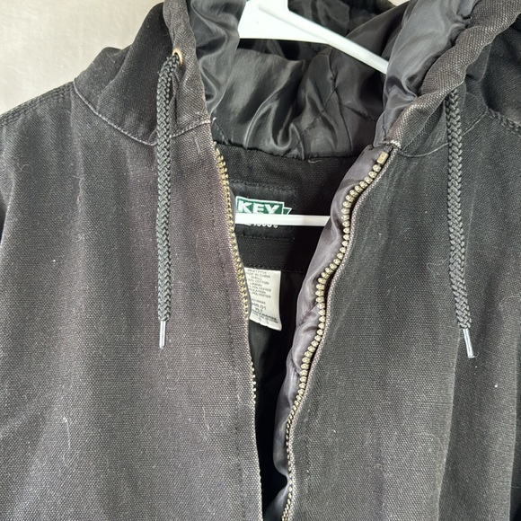 KEY Men's Insulated Hooded Duck Jacket in Black - Picture 5 of 8